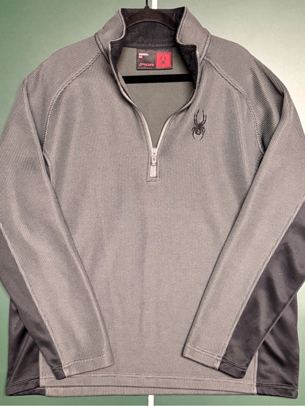 Spyder Men Waffle Knit 1/4 Zip Pullover Fleece Sweater